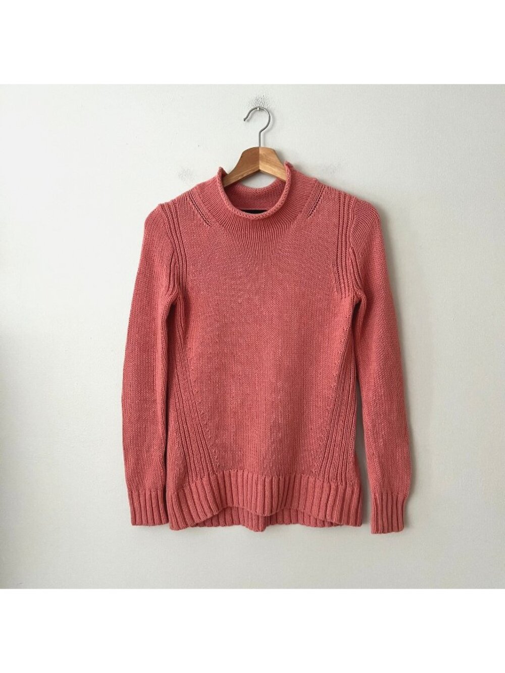 J. Crew Always 1988 Pink Cotton Roll Neck Sweater Women's Size XS